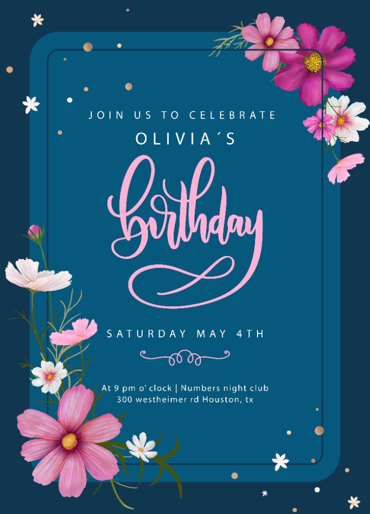 Birthday party invitation preview